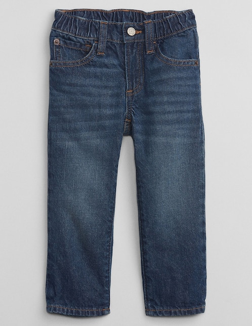 Jeans straight lavado obscuro para niño