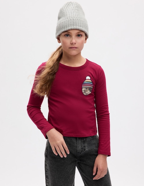 Playera manga larga para niña