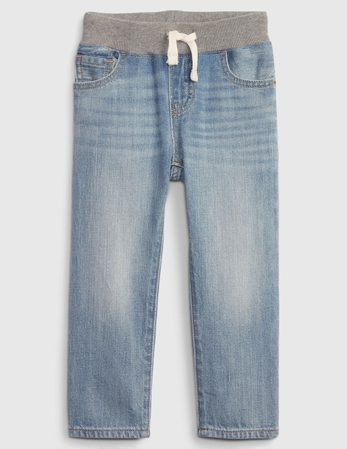 Jeans jogger slim deslavado para niño