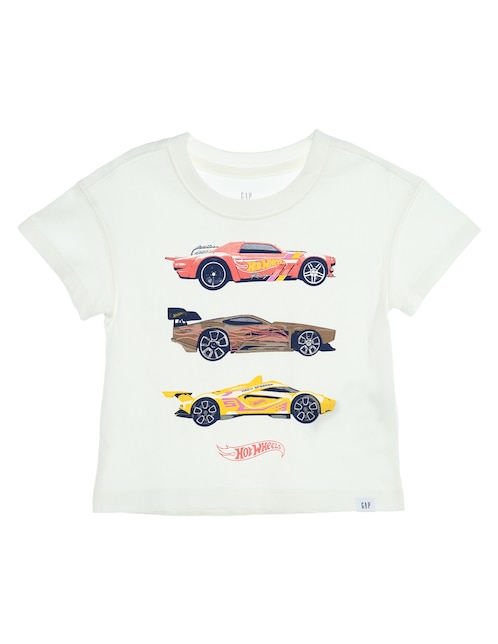 Playera Hot Wheels manga corta para niño