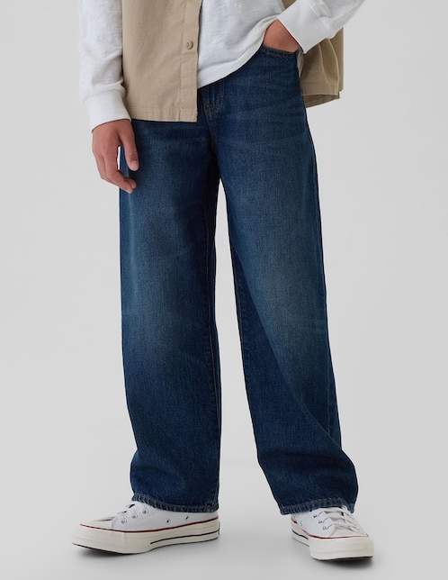 Jeans straight lavado medio para niño
