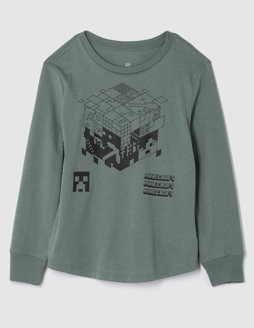 Playera Minecraft manga larga para niño