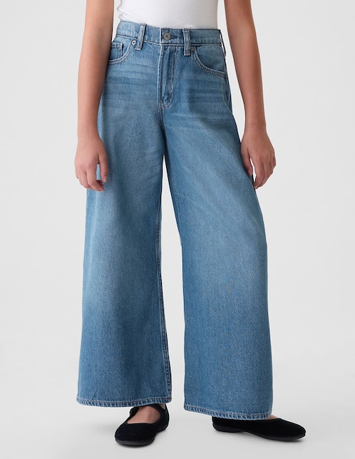 Jeans baggy deslavado para niña