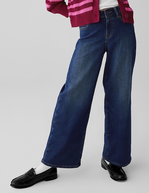 Jeans straight deslavado para niña