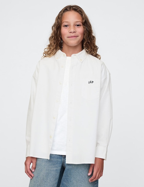 Camisa casual de algodón manga larga para niño 1