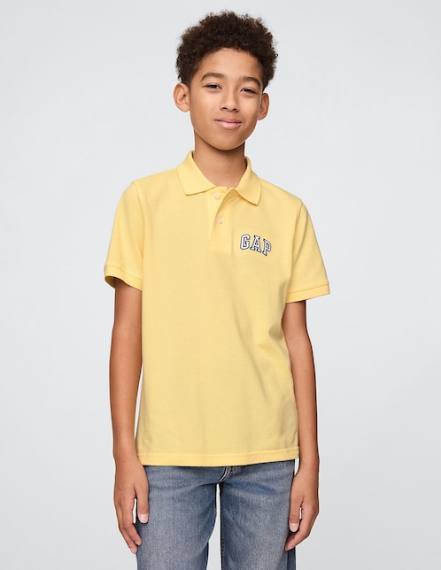 Playera tipo polo de algodón para niño