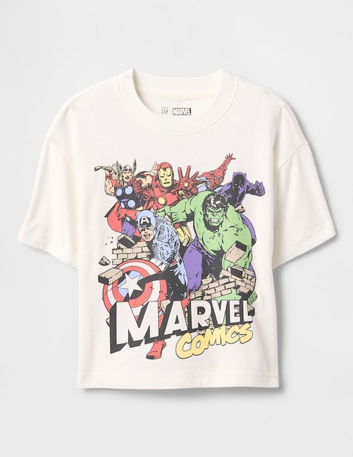 Playera Marvel Comics manga corta para niño