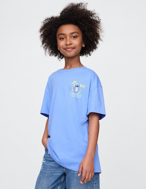 Playera Stitch manga corta para niña