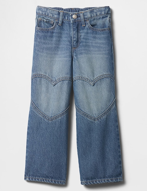 Jeans baggy lavado desgastado para niña