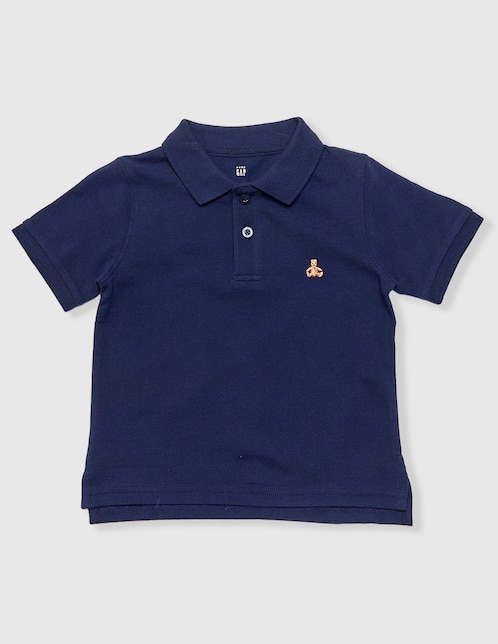 PLAYERA POLO, 6-12T MESES, AZUL MARINO