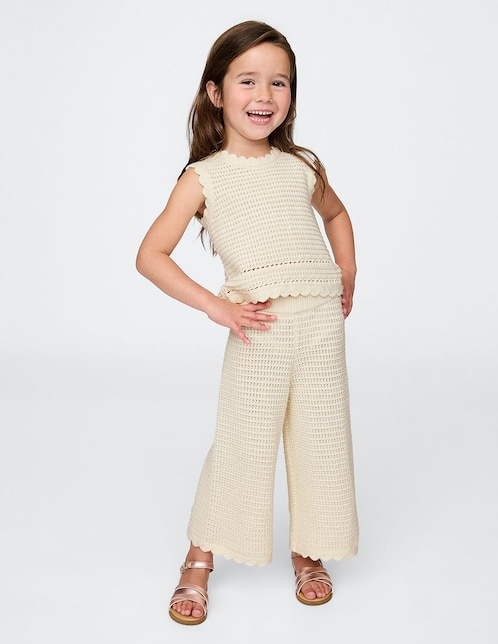 Leggins Gap Kids Algodón Capri Para Niña - Beige | Orgánicos Y Suaves