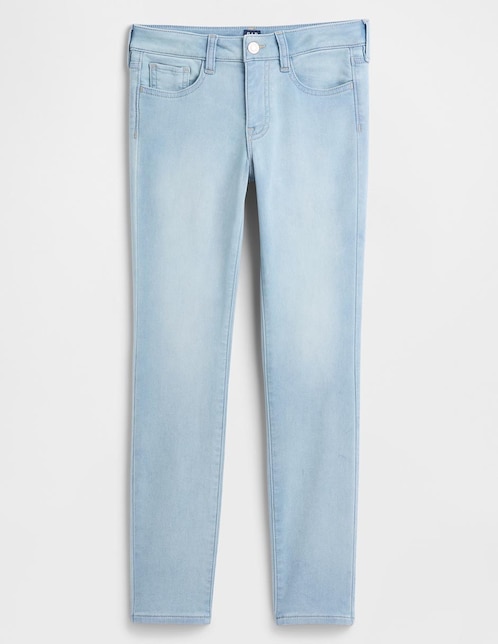 Jeans skinny lavado claro para niña