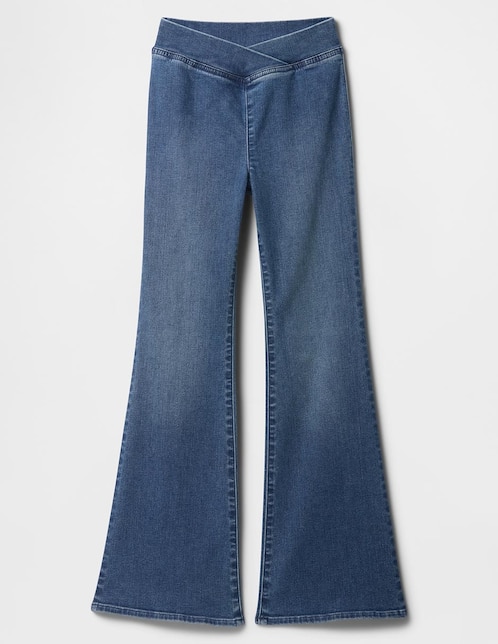 Jeans flare deslavado para niña