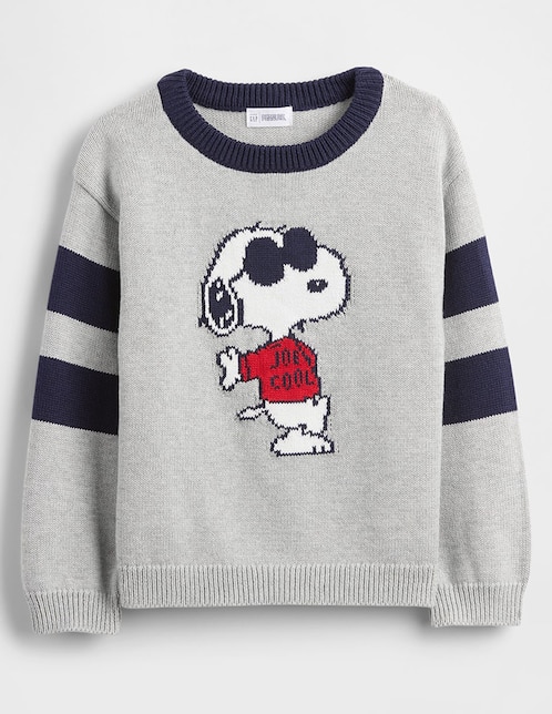Suéter cuello a contraste Peanuts para niño