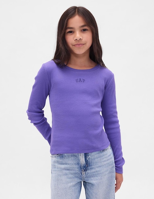 Playera manga larga para niña