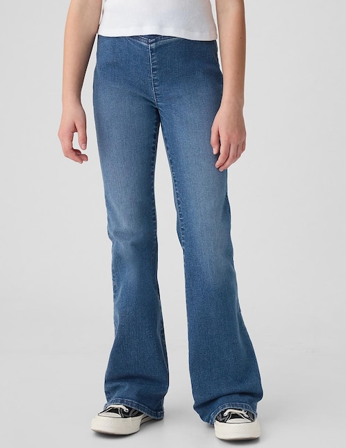 Jeans flare deslavado para niña