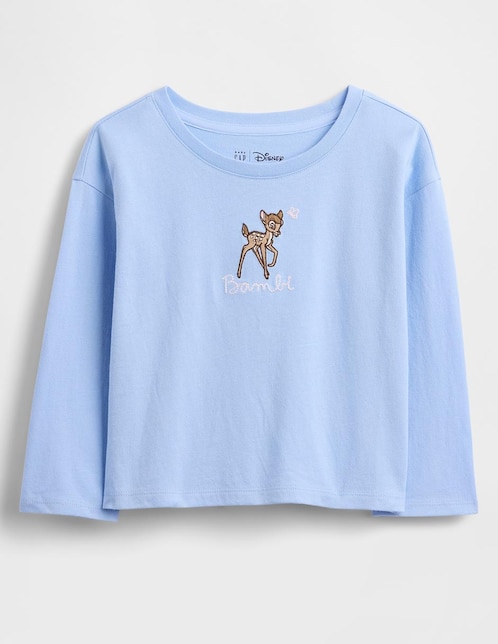 Playera Bambi manga larga para preescolar niña