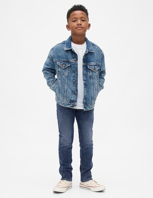 Jeans slim lavado medio para niño