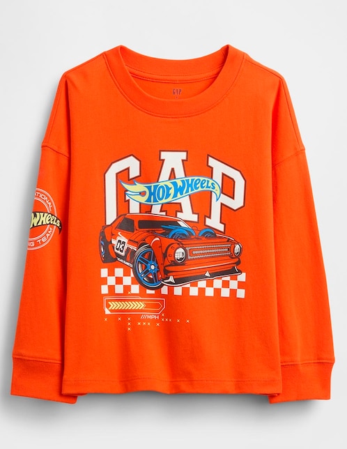 Playera Hot Wheels manga larga para bebé niño