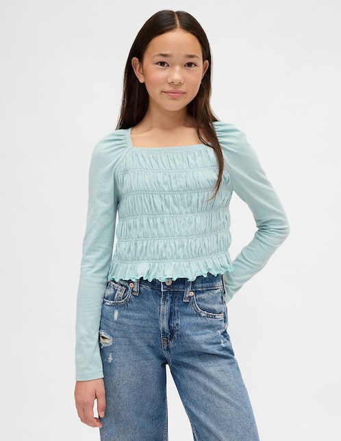 BLUSA GAP 847106, 8 AÑOS, VERDE AZULADO