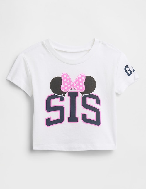 Playera Minnie Mouse manga corta para bebé niña
