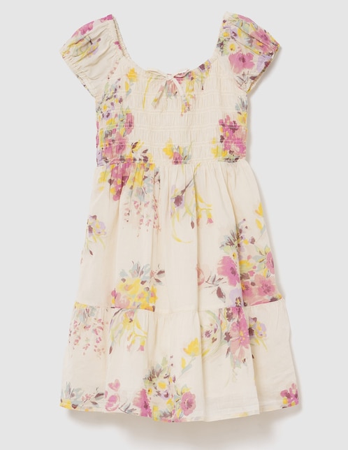 Vestido manga regular para niña