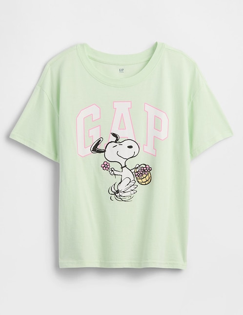 Playera Snoopy manga corta para niña
