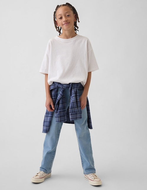 Jeans straight deslavado para niño
