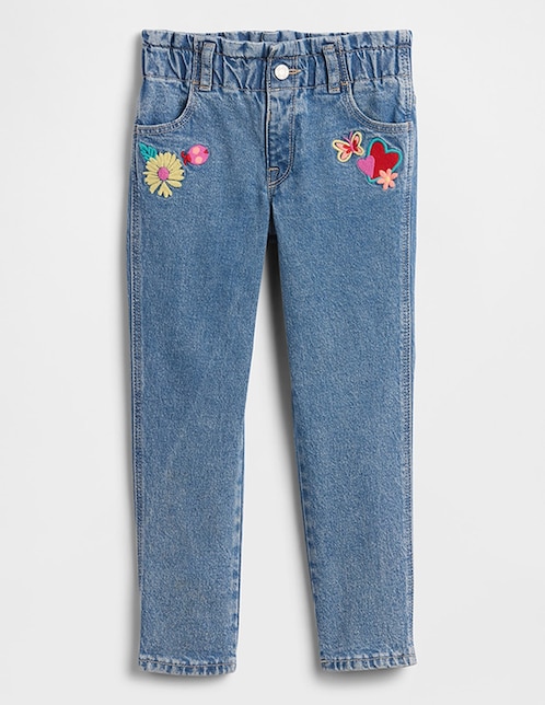 Jeans slim lavado claro para niña