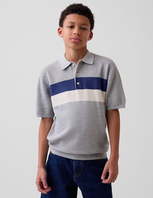 Playera tipo polo de algodón para niño 1