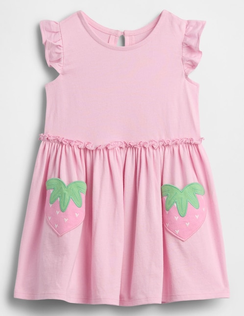 Vestido manga mariposa para niña