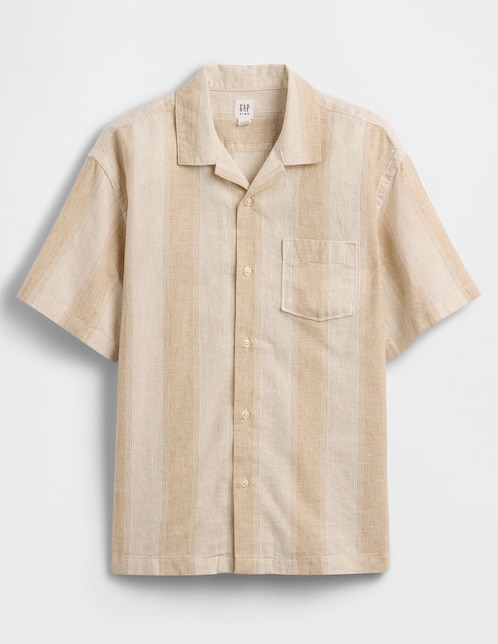 Camisa casual de lino manga corta para niño