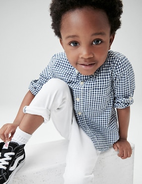 Camisa casual de algodón manga larga para niño