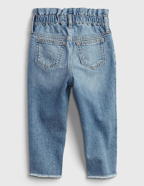 Jeans relaxed straight lavado claro para niña