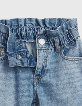 Jeans relaxed straight lavado claro para niña