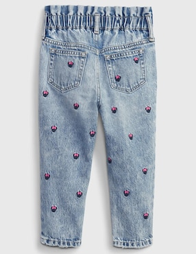 Jeans straight lavado claro para niña