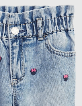 Jeans straight lavado claro para niña