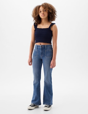 Jeans carpenter straight deslavado para niña