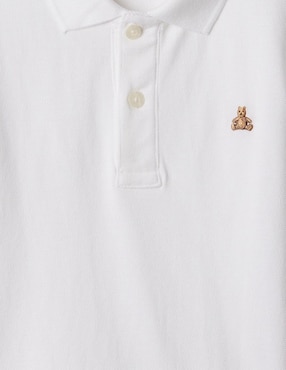 Playera tipo polo de algodón para niño