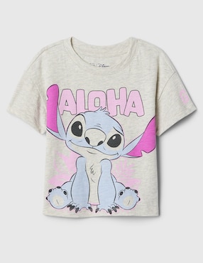 Playera Stitch Manga Corta Para Niña