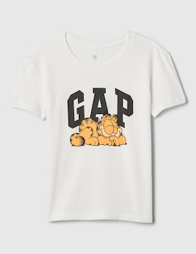 Playera Garfield Manga Corta Para Niña