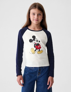 Playera Mickey Mouse Manga Larga Para Niña