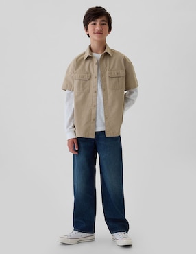 Jeans straight lavado medio para niño