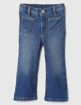 Jeans flare lavado medio para niña