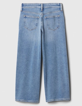 Jeans amplio lavado claro para niña