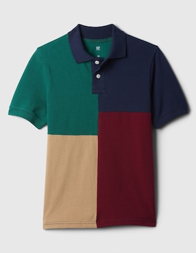 Playera Tipo Polo De Algodón Para Niño