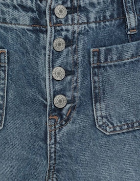 Jeans wide leg lavado medio para niña