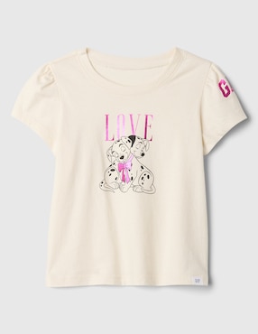 Playera 101 Dálmatas Manga Corta Para Niña