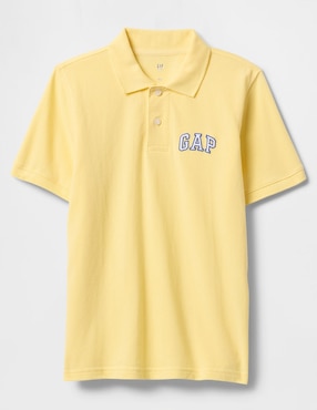 Playera tipo polo de algodón para niño