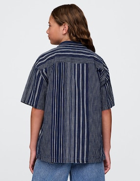 Camisa casual de algodón manga al codo para niño